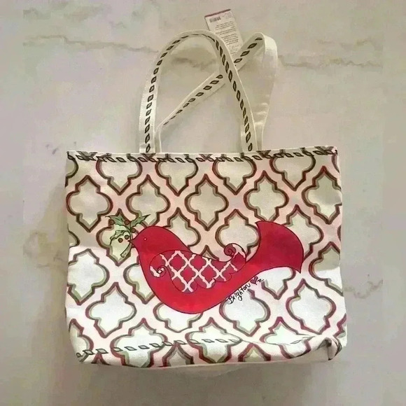 Brighton Love & Joy Canvas Tote Bag Christmas New With Tags - Picture 3 of 10